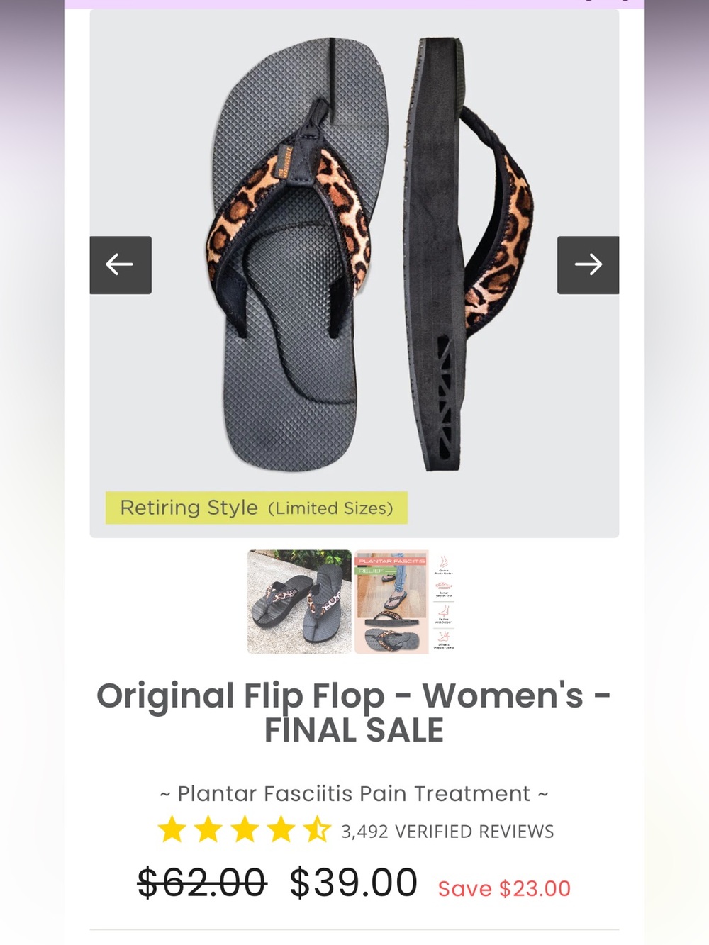 The Healing Sole Women’s Leopard Print Black Flip Flops size 8.5